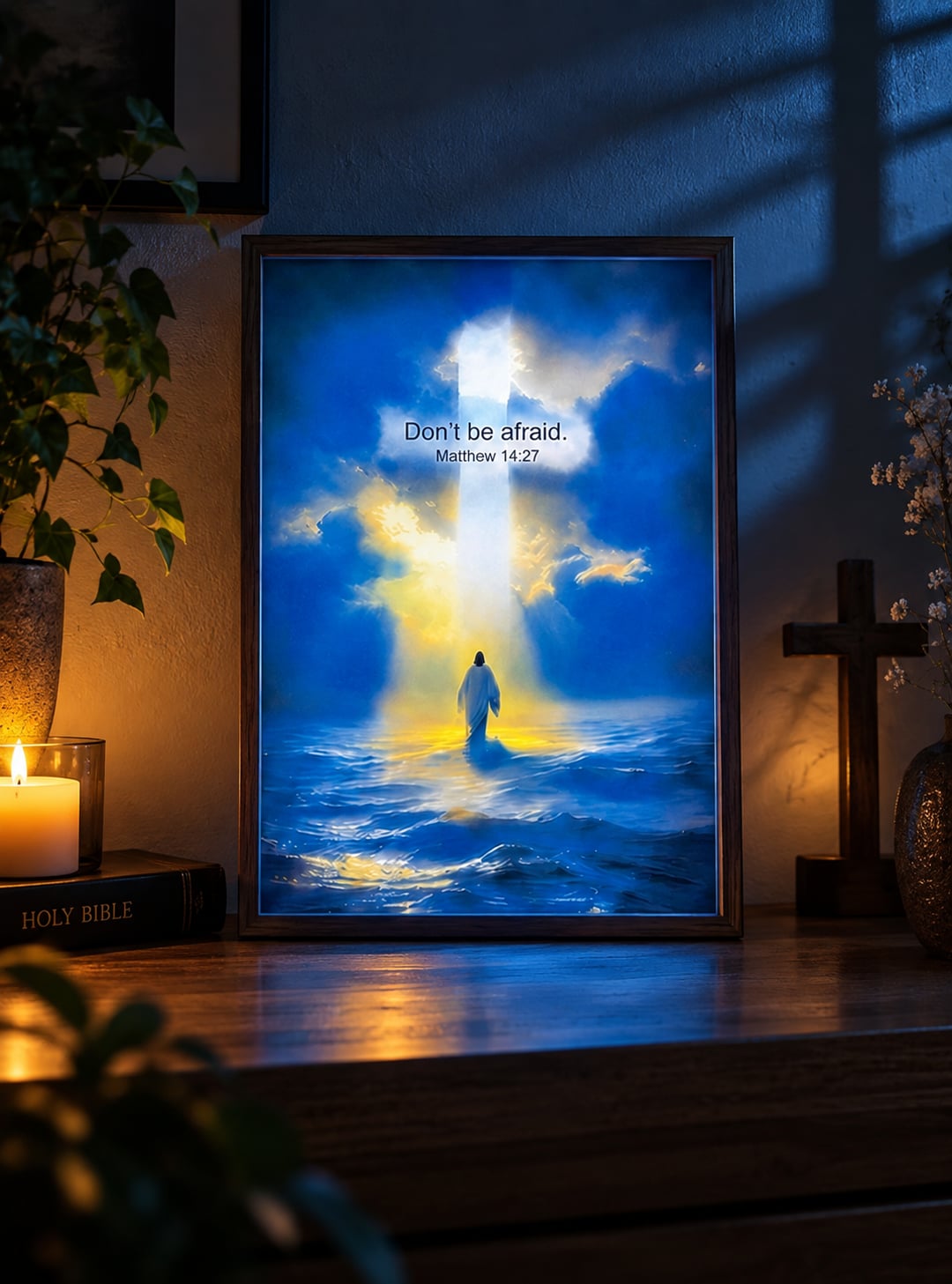 Obraz LED Jezus 4D – dekoracja świetlna