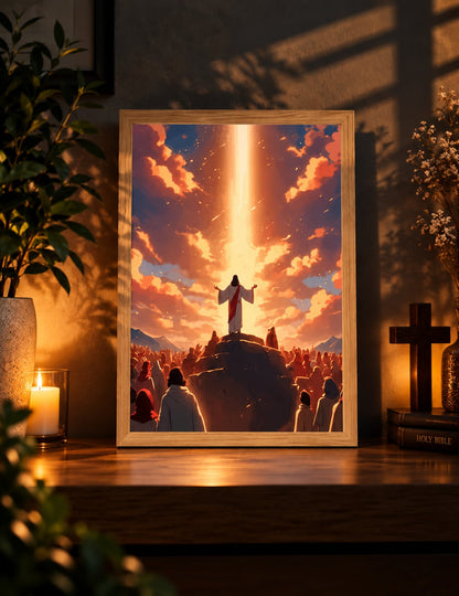 Obraz LED Jezus 4D – dekoracja świetlna