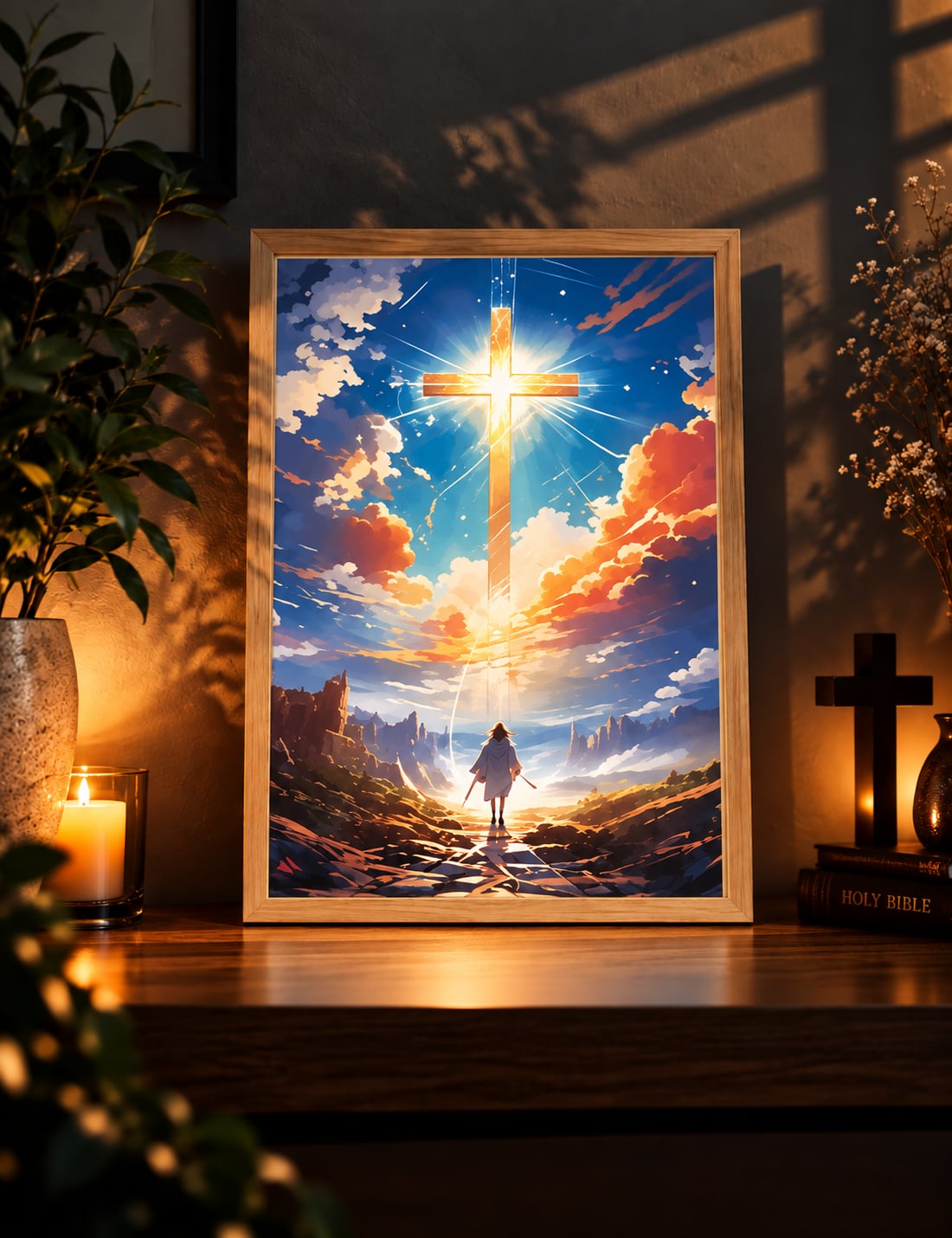 Obraz LED Jezus 4D – dekoracja świetlna